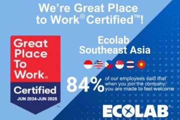 ECOLAB SOUTHEAST ASIA RAIH "2024 GREAT PLACE TO WORK CERTIFICATION™"