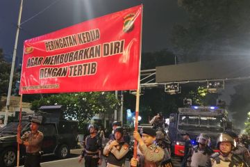 Polisi tegaskan tak ada pemukulan saat pembubaran aksi di Patung Kuda