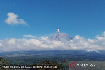 Gunung Semeru erupsi tiga kali pada Selasa pagi