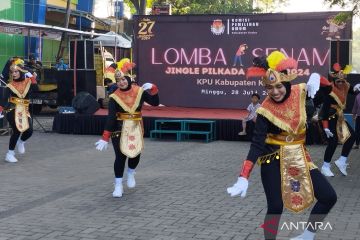 KPU Kudus sosialisasikan Pemilu lewat lomba senam jingle Pilkada