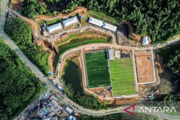 Pembangunan pusat latihan sepak bola Kota Nusantara sesuai rencana