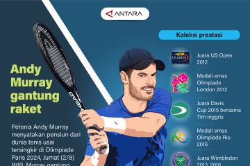 Andy Murray gantung raket