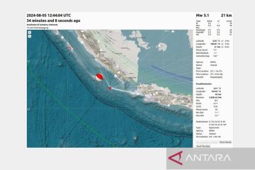 Gempa 5,3 magnitudo guncang Pesisir Barat Lampung hingga OKU Selatan