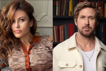 Ryan Gosling dan Eva Mendes menonton lomba senam di Olimpiade Paris