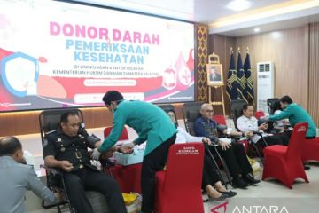 Kemenkumham Sumsel gelar donor darah massal bantu penuhi stok PMI 