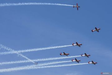 Jupiter Aerobatic Team berlatih jelang tampil meriahkan HUT ke-79 Kemerdekaan RI di IKN