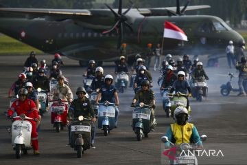 Ratusan pencinta skuter ikuti Airforce Scooter Gathering memperingati HUT Lanud Halim Perdanakusuma