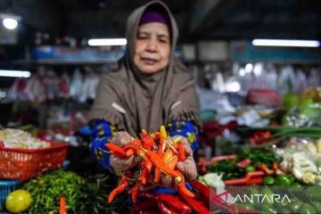 Harga cabai rawit merah naik hingga Rp10.580 menjadi Rp74.470 per kg