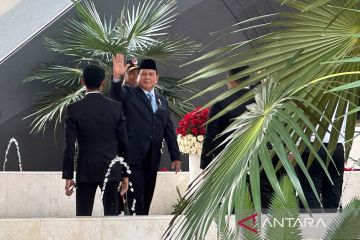 Prabowo tiba di Gedung Nusantara untuk menghadiri Sidang Tahunan MPR