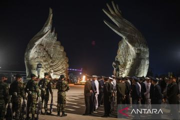 Begini suasana apel kehormatan dan renungan suci di Taman Kusuma Bangsa IKN