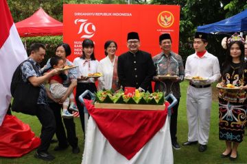 Konsulat Jenderal Guangzhou rayakan HUT RI di tengah guyuran hujan