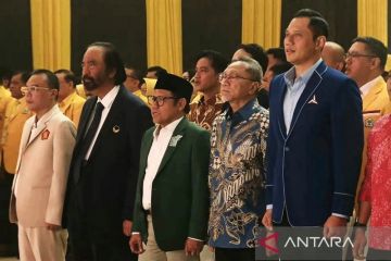 Ketum partai KIM hadiri penutupan Munas Golkar yang dihadiri Jokowi