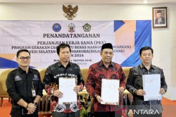 Kemenag bersama BNNP-Dinkes Sulsel teken PKS Menantu Bebas Narkoba