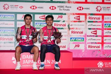 Ganda putra Malaysia Goh Sze Fei/Nur Izzuddin juara Japan Badminton Open 2024