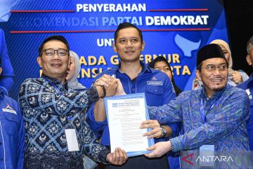 Ridwan Kamil-Suswono terima rekomendasi Partai Demokrat maju ke Pilkada DKI Jakarta