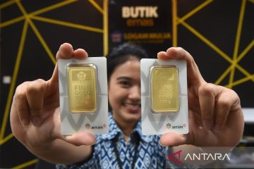 Harga emas Antam Senin turun Rp5.000 jadi Rp1,490 juta per gram