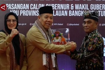 KPU Babel terima pendaftaran pertama cagub-cawagub Pilkada 2024