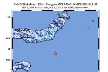 Gempa tenggara Bolaanguki Sulut akibat subduksi lempeng Sangihe