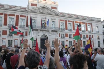 Aksi unjuk rasa pro Palestina digelar di Madrid