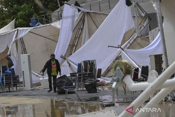 PON XXI Aceh-Sumut : Pertandingan panahan tertunda akibat fasilitas rusak terdampak cuaca buruk