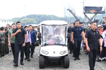 Presiden ajak cucu kunjungi pameran alutsista HUT Ke-79 TNI di Monas