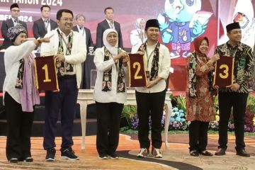 KPU Jatim tetapkan nomor urut pasangan calon Pilkada 2024