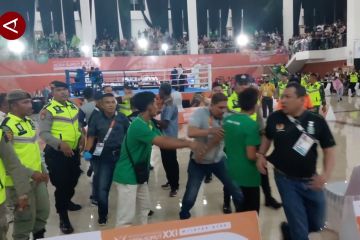 Perempat final muaythai antara Banten-Jatim terhenti akibat kericuhan