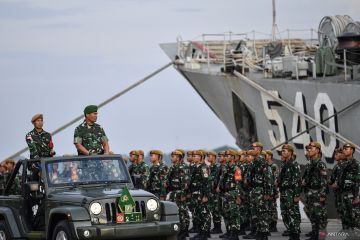 Kedatangan Satgas Pamtas RI-Malaysia di Palembang