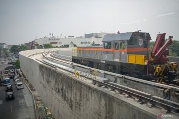 Progres pembangunan LRT Jakarta rute Velodrom-Manggarai