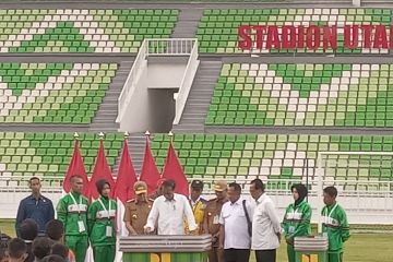 Presiden  Jokowi resmikan Stadion Utama Sumatera Utara