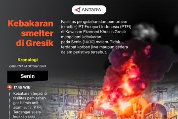 Kebakaran smelter di Gresik