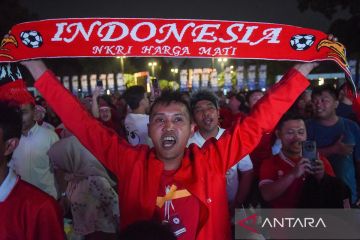 Warga antusias nobar saksikan laga Timnas Indonesia lawan China