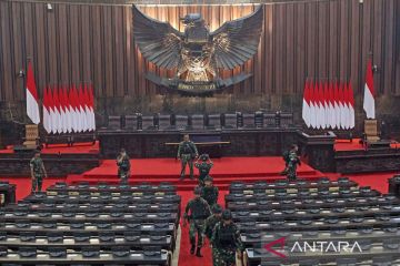 Begini persiapan awal di lokasi pelantikan presiden dan wakil presiden