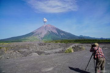 Gunung Semeru erupsi dengan letusan setinggi 800 meter