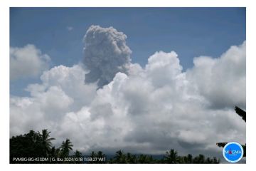 Gunung Ibu di Halbar keluarkan abu setinggi 1,5 km