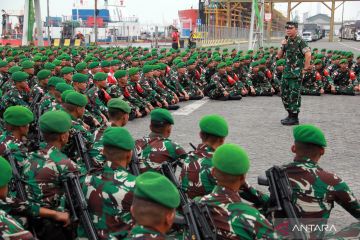 Selesai bertugas 18 bulan di perbatasan RI-PNG ​​​​​​, 450 prajurit Yonif 122/TS tiba kembali di Medan