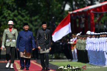 Upacara pisah sambut presiden di Istana Merdeka