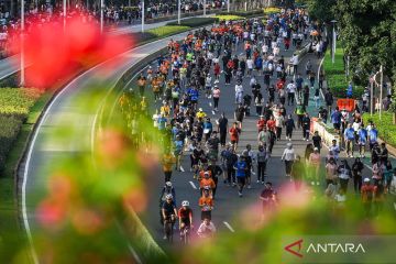 Suasana kepadatan warga pada HBKB Jakarta