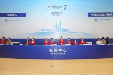 Pusat media untuk gelaran CIIE ke-7 dibuka di Shanghai China timur