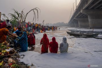 Sungai tercemar tak halangi umat Hindu New Delhi rayakan Festival Chhath Puja