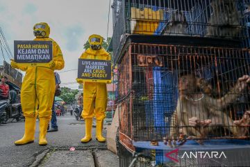 PETA gelar aksi simpatik menolak pasar hewan di Jakarta