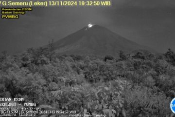 Gunung Semeru erupsi beberapa kali dengan letusan setinggi 400 meter