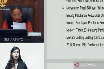 MK: Pilkada ulang digelar maksimal 1 tahun setelah kotak kosong menang