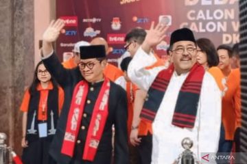 Tiga paslon tiba di lokasi debat ketiga Pilkada Jakarta 2024