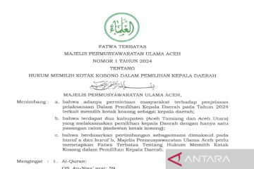 MPU Aceh keluarkan fatwa boleh memilih kotak kosong di Pilkada