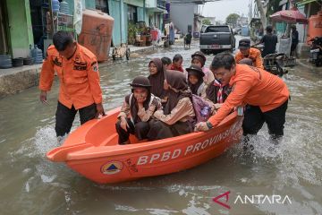 Banjir rob masih genangi pemukiman warga Muara Angke, Jakarta