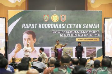 Mentan tinjau program swasembada pangan tiga provinsi di Kalimantan