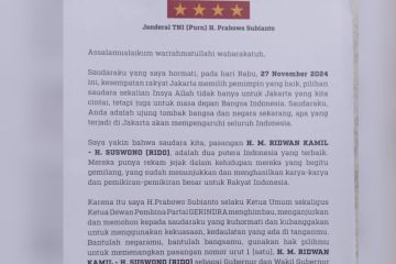 Beredar surat ajakan dari Prabowo untuk pilih RIDO di Pilkada Jakarta