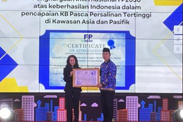 BKKBN dapat penghargaan internasional atas cakupan KBPP tertinggi