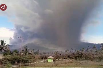 Hujan abu vulkanik terjadi di sekitar Gunung Lewotobi Laki-Laki